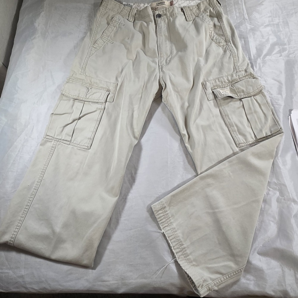 Levi's Cargo Pants Men's 36x32 Loose Straight Beige Utility Y2K Cotton